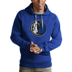 Dallas Mavericks Antigua Logo Victory Pullover Hoodie sale - Royal discount