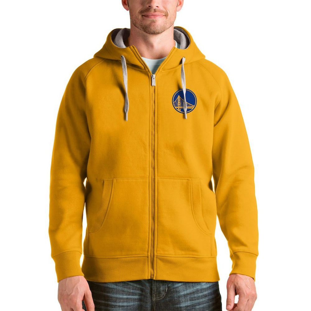 Golden State Warriors Antigua Logo Victory Full-Zip Hoodie sale - Gold discount