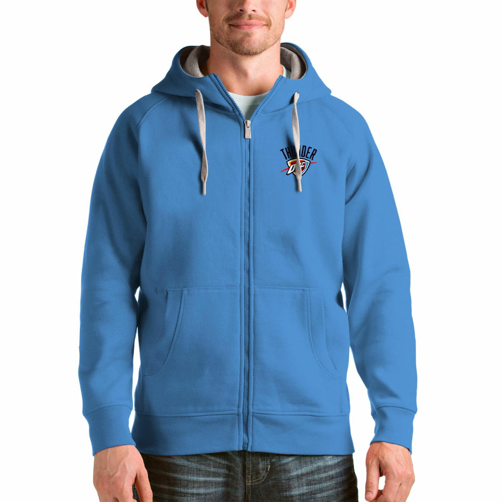Oklahoma City Thunder Antigua Logo Victory Full-Zip Hoodie - Light Blue outlet