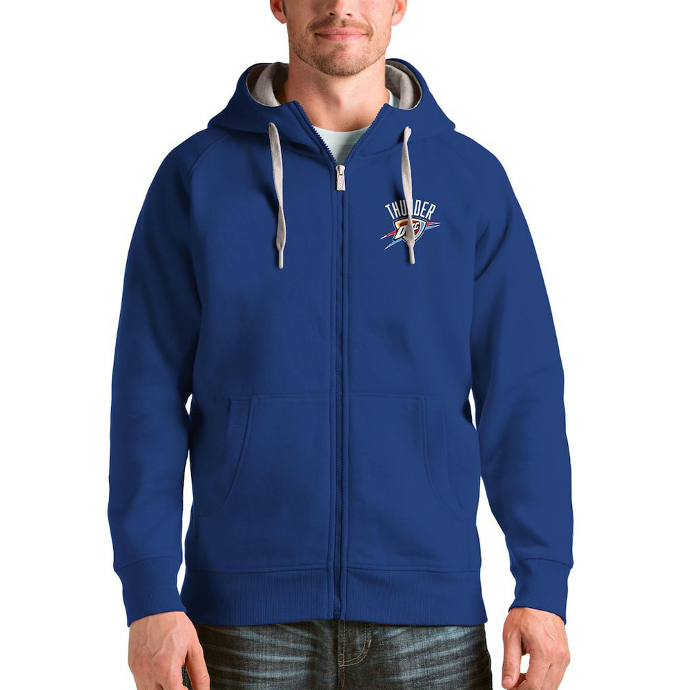 Oklahoma City Thunder Antigua Logo Victory Full-Zip Hoodie - Royal shop