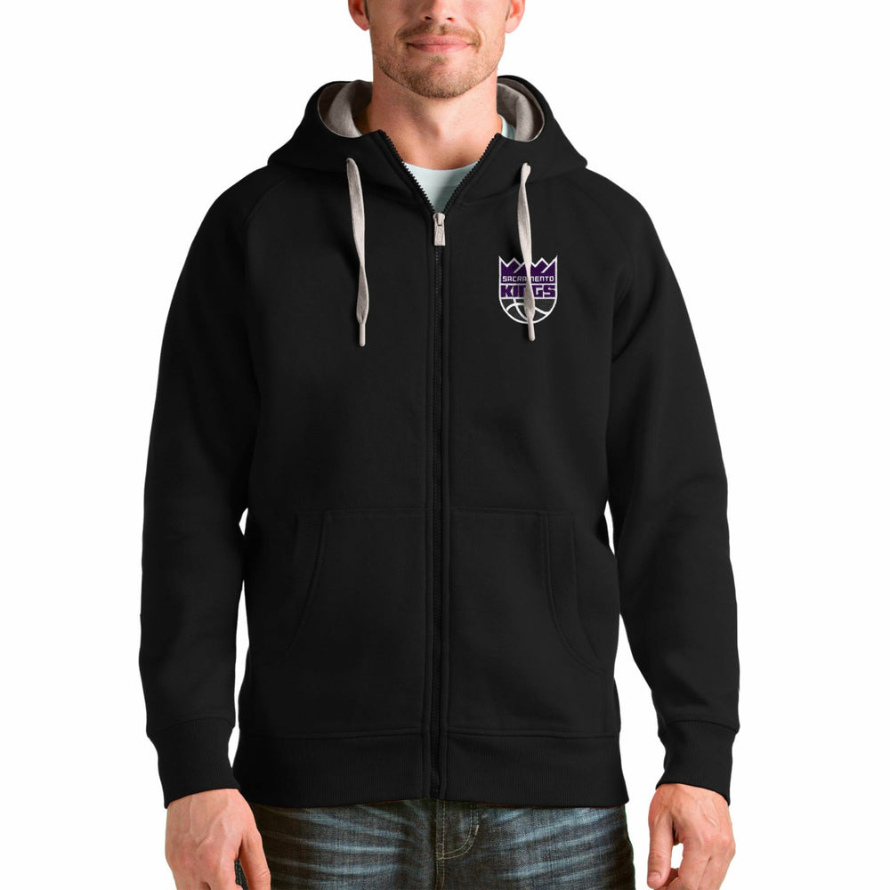 Sacramento Kings Antigua Logo Victory Full-Zip Hoodie - Black shop