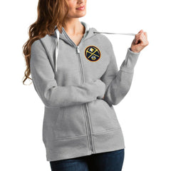 Denver Nuggets Antigua Women's Victory Full-Zip Hoodie sale - Heathered Gray for sale