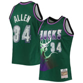 Ray Allen Milwaukee Bucks 1996/97 Hardwood Classics NBA 75th Anniversary Diamond Swingman Jersey - Green | Mitchell & Ness for sale