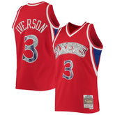 Allen Iverson Philadelphia 76ers 1996/97 Hardwood Classics NBA 75th Anniversary Diamond Swingman Jersey - Red | Mitchell & Ness shop