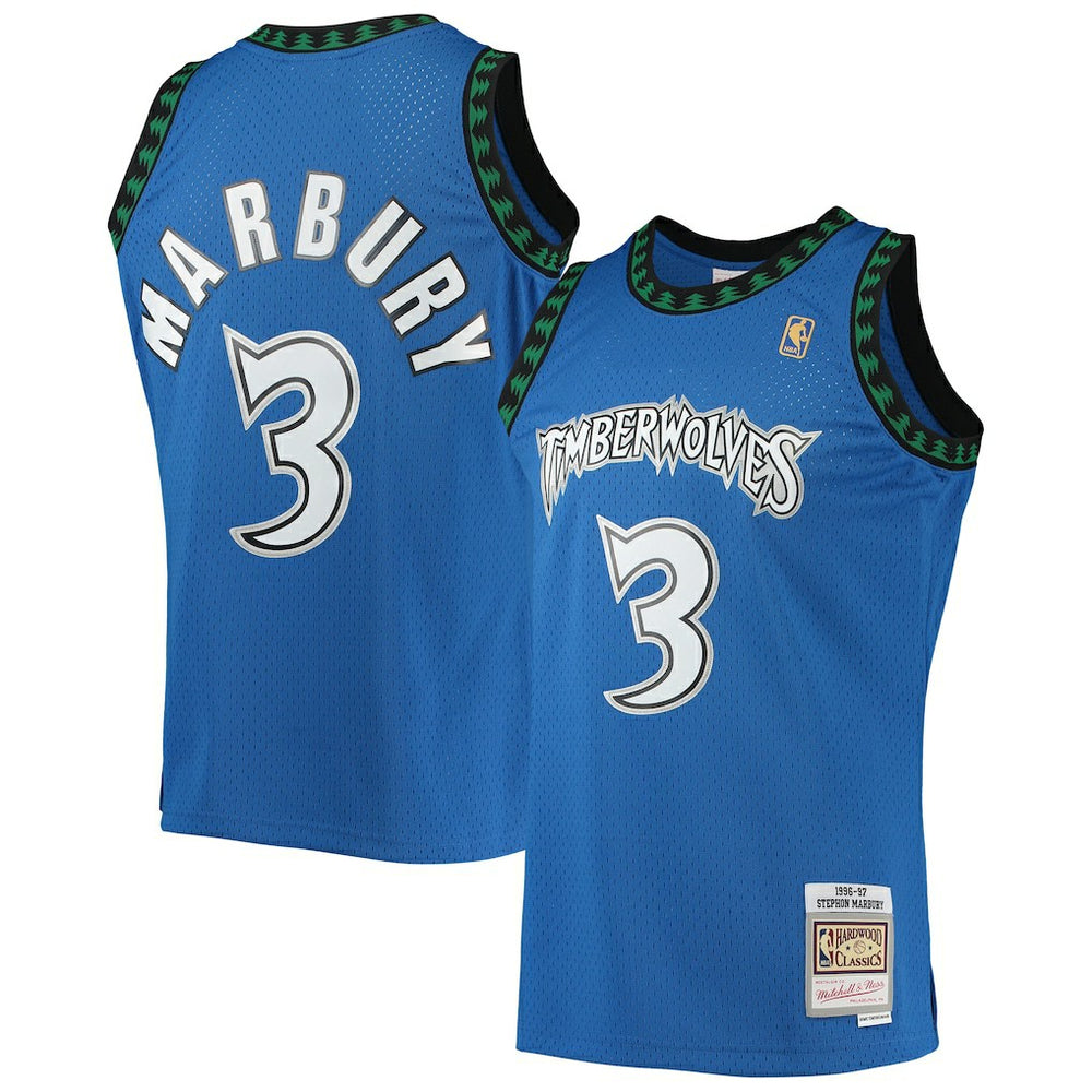 Stephon Marbury Minnesota Timberwolves 1996/97 Hardwood Classics Swingman Jersey - Blue | Mitchell & Ness shop