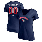 Cleveland Guardians Women's Personalized Winning Streak V-Neck T-Shirt - Navy