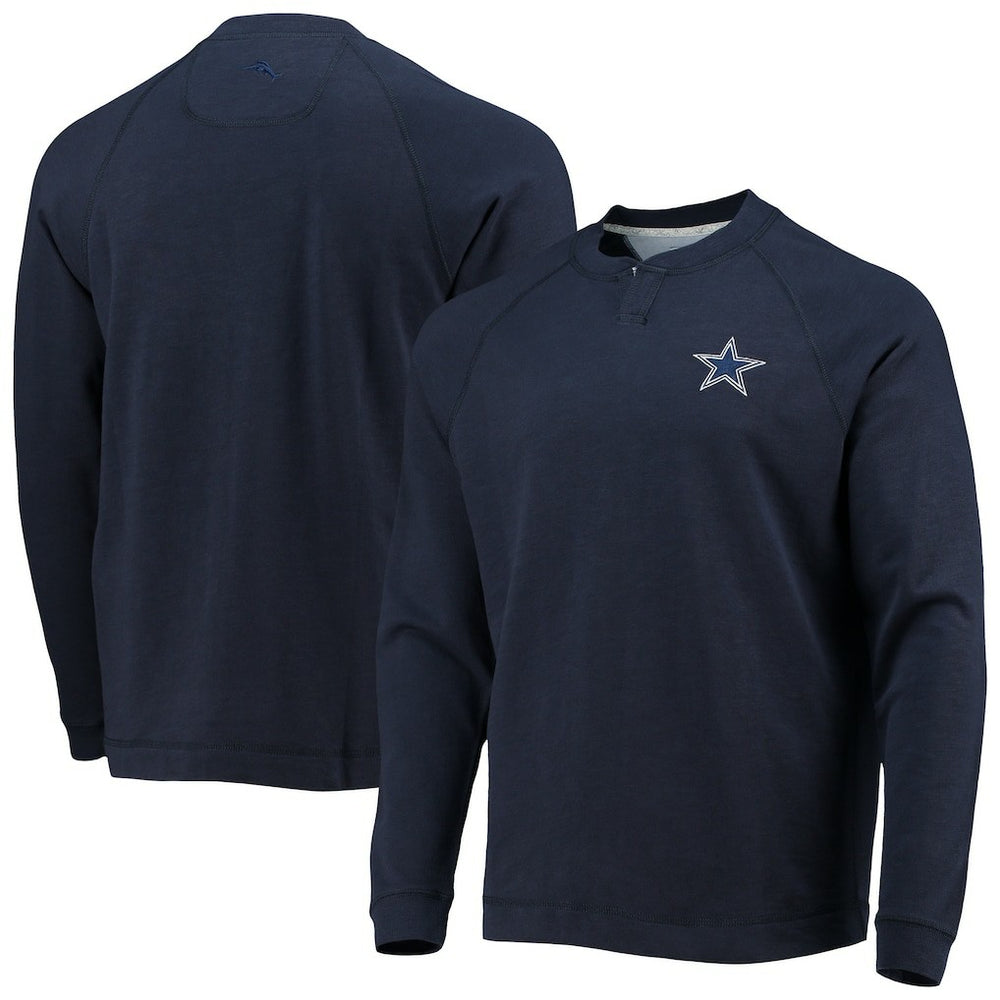 Dallas Cowboys Sunset Slub Raglan Henley Long Sleeve T-Shirt - Navy for sale