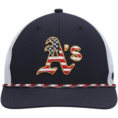 Athletics Flag Fill Trucker Snapback Hat - Navy/White | 47 brand