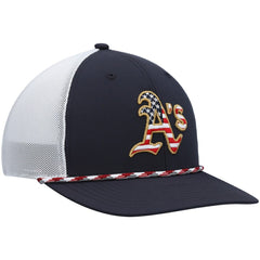 Athletics Flag Fill Trucker Snapback Hat - Navy/White | 47 brand