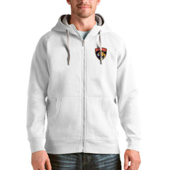 Florida Panthers Antigua Logo Victory Full-Zip Hoodie White