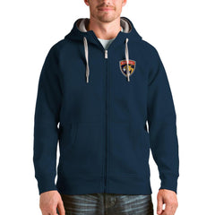 Florida Panthers Antigua Logo Victory Full-Zip Hoodie Navy