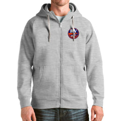 New York Islanders Antigua Logo Victory Full-Zip Hoodie Heathered Gray