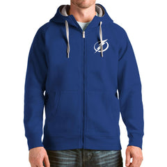 Tampa Bay Lightning Antigua Logo Victory Full-Zip Hoodie Blue