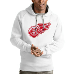 Detroit Red Wings Antigua Logo Victory Pullover Hoodie White