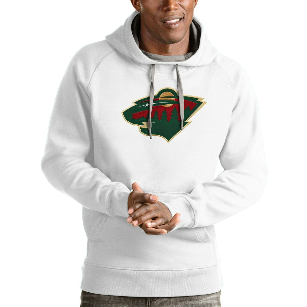 Minnesota Wild Antigua Logo Victory Pullover Hoodie White