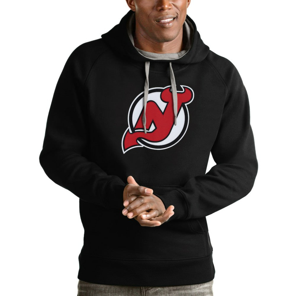 New Jersey Devils Antigua Logo Victory Pullover Hoodie Black