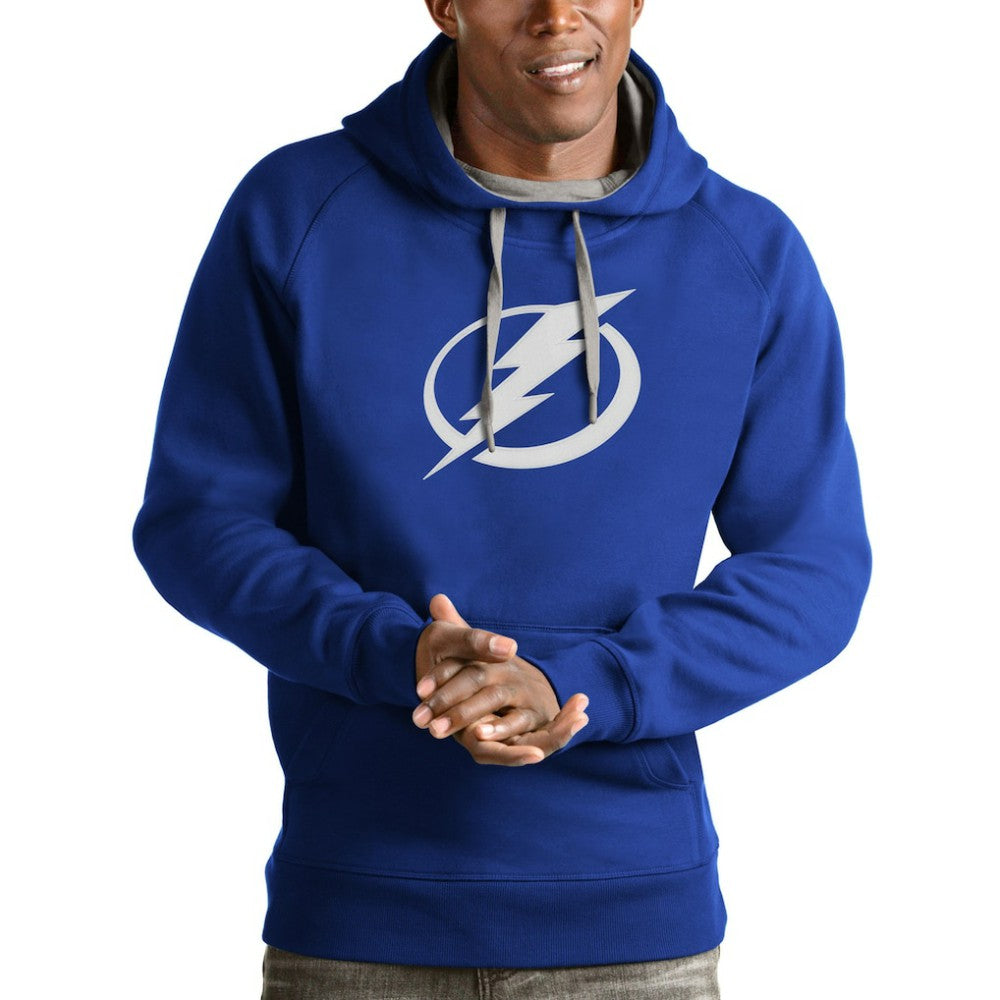 Tampa Bay Lightning Antigua Logo Victory Pullover Hoodie Blue