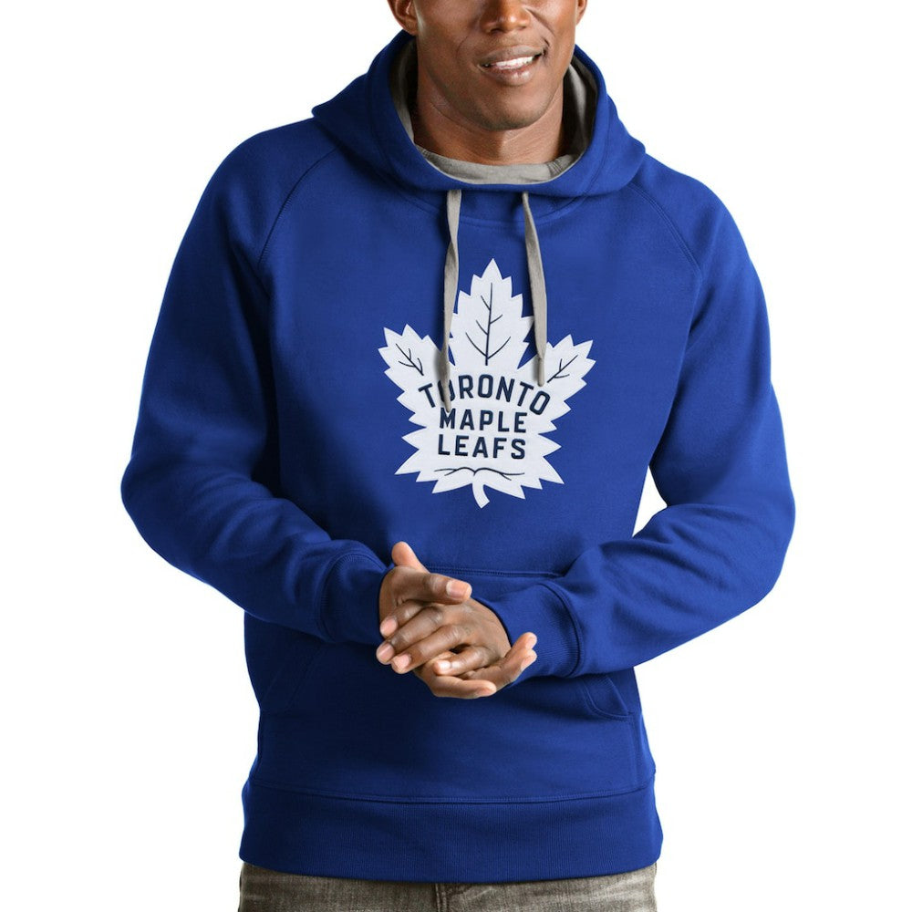 Toronto Maple Leafs Antigua Logo Victory Pullover Hoodie Blue