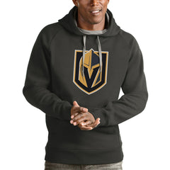 Vegas Golden Knights Antigua Logo Victory Pullover Hoodie Charcoal
