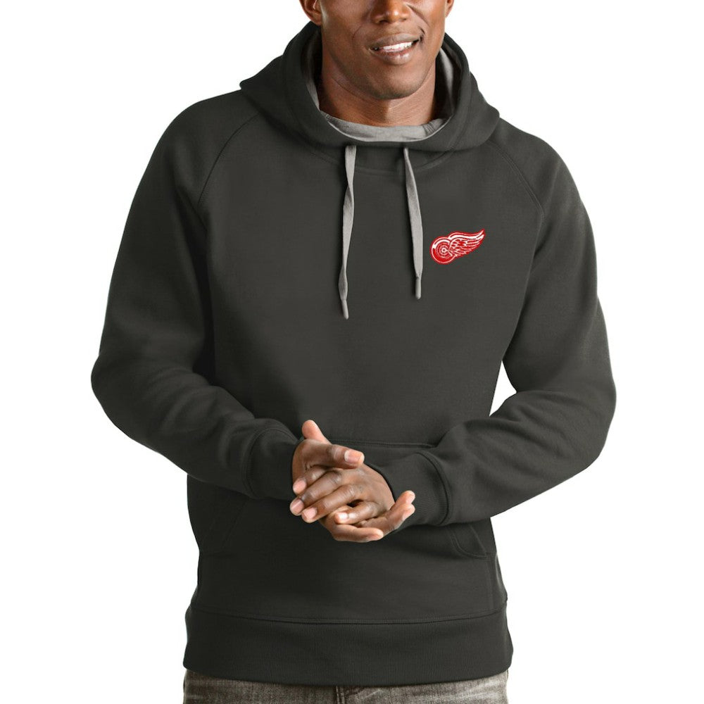 Detroit Red Wings Antigua Victory Pullover Hoodie Charcoal