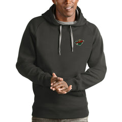 Minnesota Wild Antigua Victory Pullover Hoodie Charcoal