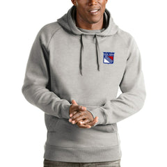 New York Rangers Antigua Victory Pullover Hoodie Heathered Gray