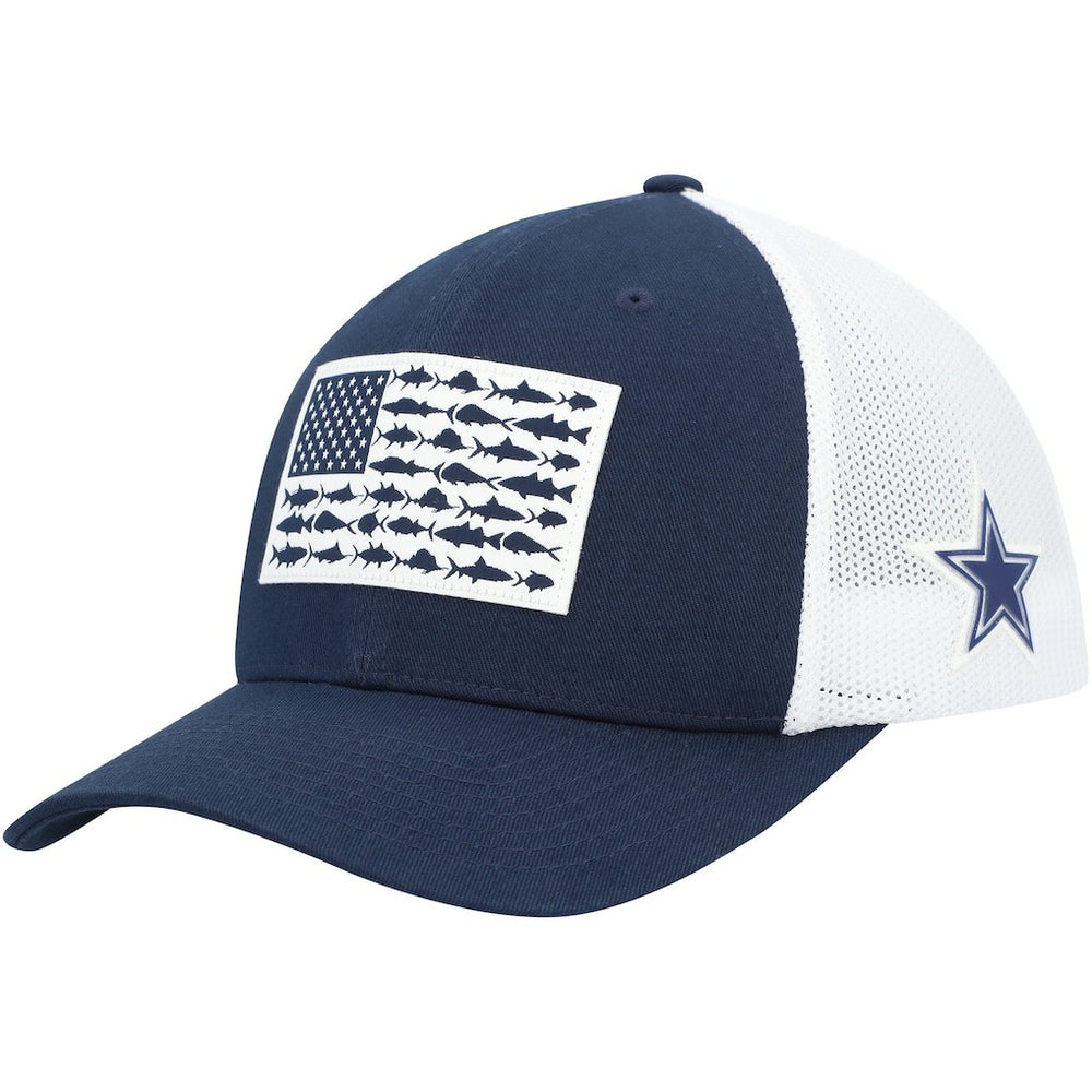 Dallas Cowboys Mesh Fish Flag Flex Hat - Navy/White discount