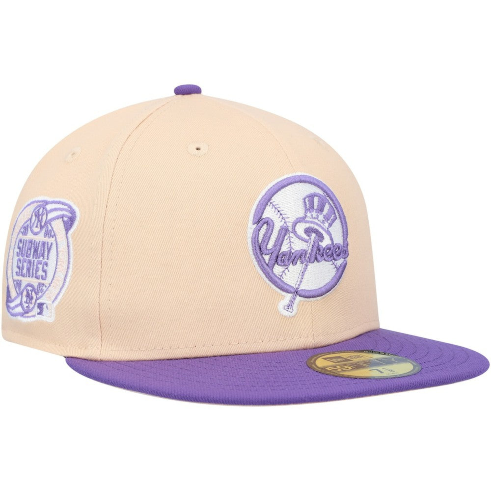 New York Yankees Subway Series Side Patch 59FIFTY Fitted Hat - Peach/Purple | New Era