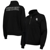 Chicago White Sox The Wild Collective Women's Two-Hit Quarter-Zip Pullover Top - Black