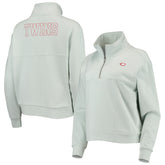 Minnesota Twins The Wild Collective Women's Two-Hit Quarter-Zip Pullover Top - Light Blue
