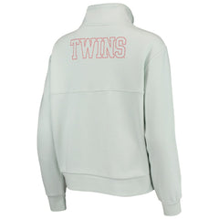 Minnesota Twins The Wild Collective Women's Two-Hit Quarter-Zip Pullover Top - Light Blue