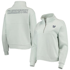 Washington Nationals The Wild Collective Women's Two-Hit Quarter-Zip Pullover Top - Light Blue