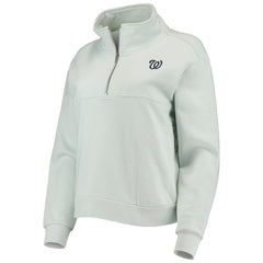 Washington Nationals The Wild Collective Women's Two-Hit Quarter-Zip Pullover Top - Light Blue