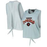 Detroit Tigers The Wild Collective Women's Open Back Twist-Tie Tank Top - Light Blue
