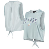 Houston Astros The Wild Collective Women's Open Back Twist-Tie Tank Top - Light Blue