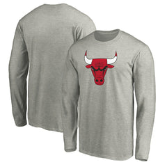 Chicago Bulls Primary Team Logo Long Sleeve T-Shirt sale - Heathered Gray on sale