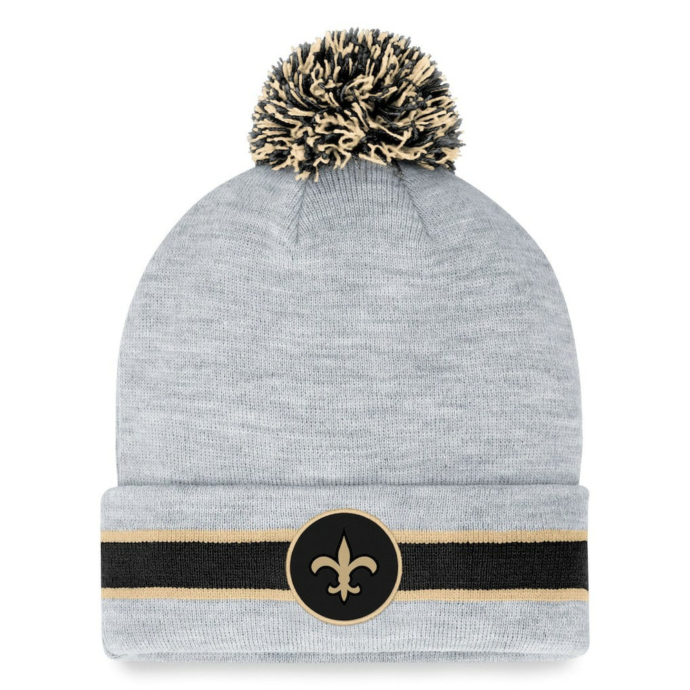 New Orleans Saints Cuffed Knit Hat with Pom - Heather Gray cheap
