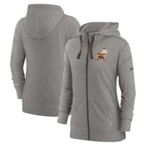 Cleveland Browns Women's Gym Vintage Full-Zip Hoodie - Heather Charcoal | Nike cheap