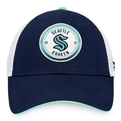 Seattle Kraken Fanatics Iconic Gradient Trucker Snapback Hat Deep Sea Blue/White