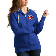 New York Islanders Antigua Women's Team Victory Full-Zip Hoodie Royal