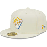 Los Angeles Rams New Era Chrome Color Dim 59FIFTY Fitted Hat - Cream outlet