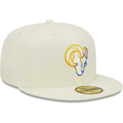 Los Angeles Rams New Era Chrome Color Dim 59FIFTY Fitted Hat - Cream outlet