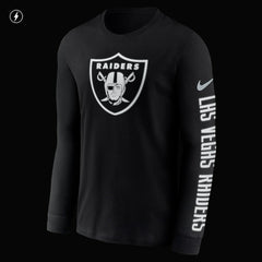 Las Vegas Raiders RFLCTV Name and Logo T-Shirt - Black | Nike outlet
