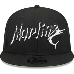Miami Marlins Street Trucker 9FIFTY Snapback Hat - Black | New Era