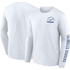 Los Angeles Dodgers Pressbox Long Sleeve T-Shirt - White