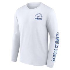 Los Angeles Dodgers Pressbox Long Sleeve T-Shirt - White