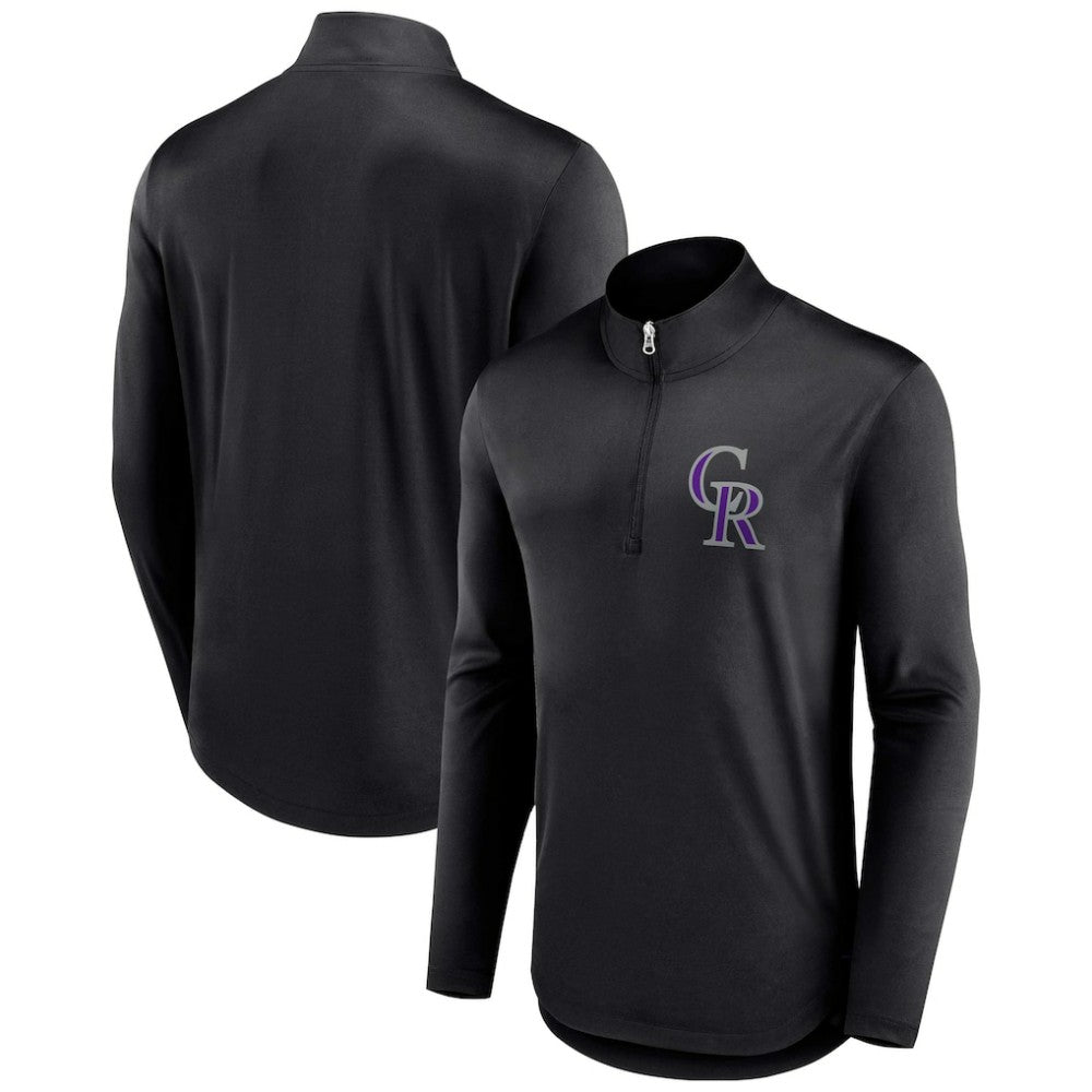 Colorado Rockies Tough Minded Lightweight Quarter-Zip Pullover - Black