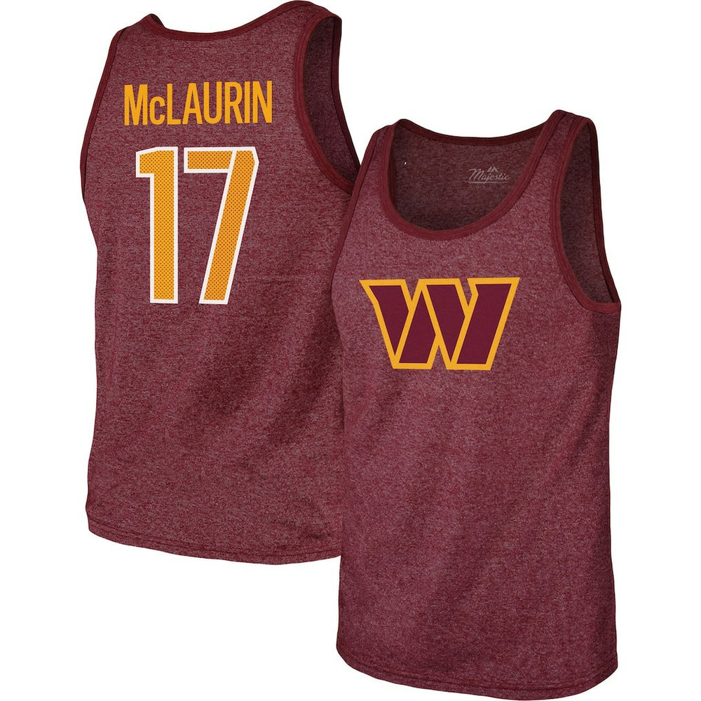 Terry McLaurin Washington Commanders Majestic Threads Player Name & Number Tank Top - Heathered Burgundy outlet