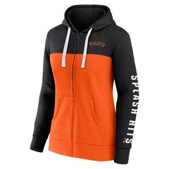 San Francisco Giants Women's Take The Field Colorblocked Hoodie Full-Zip Jacket - Black/Orange
