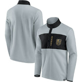Vegas Golden Knights Fanatics Hockey Polar Fleece Quarter-Snap Jacket Gray/Black